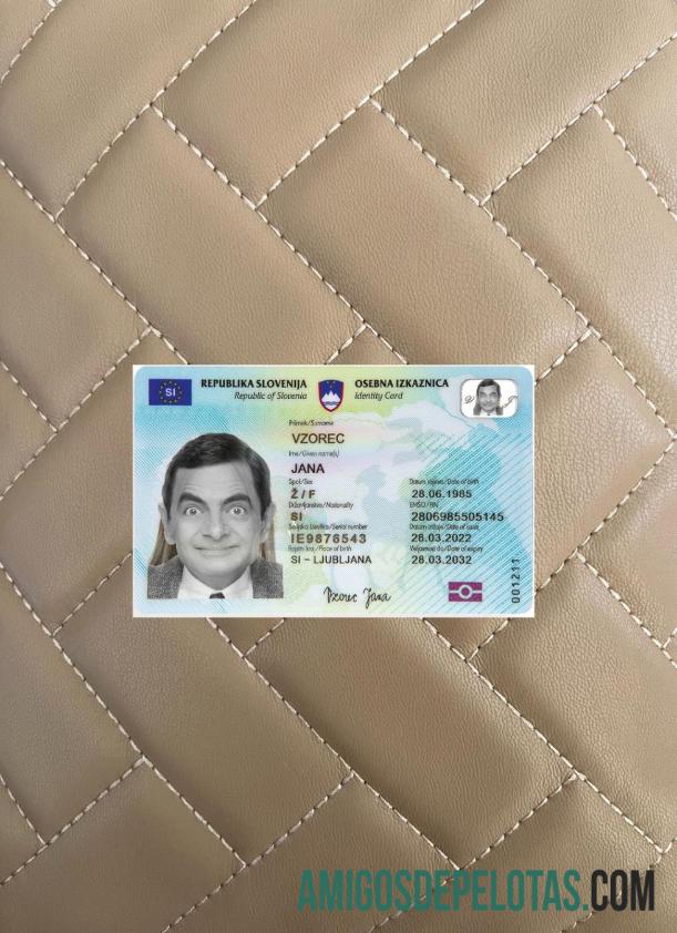 Slovenia ID Card 2022 Present olhar de foto frente exemplo